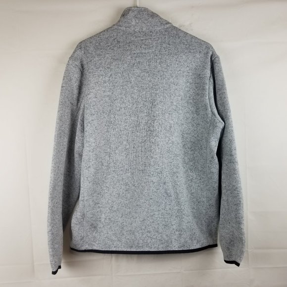NWT Lands End Mens Sz M Gray Fleece Pullover Sweater 1/4 Zip Long Sleeve NEW - Picture 8 of 12